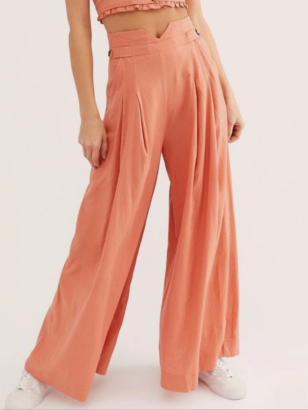 Free People Coral Girl Like You Wide Leg Pants Sz 2